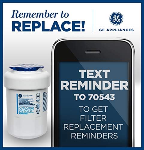 GE MWF Refrigerator Water Filter, Genuine Replacement Filter, Certified to Reduce Lead, Sulfur, and 50+ Other Impurities, Replace Every 6 Months for Best Results, Pack of 1