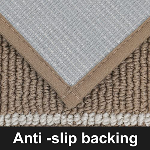 COSY HOMEER Thick 48x20 Inch/30X20 Inch Kitchen Rug Mats Made of 100% Polypropylene 2 Pieces Soft Kitchen Mat Specialized in Anti Slippery and Machine Washable (Beige)