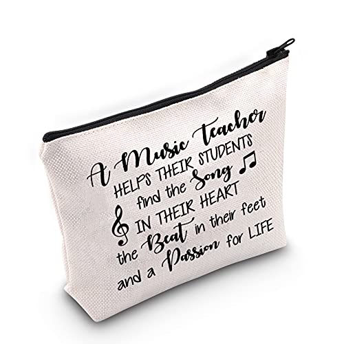 TSOTMO Music Teacher Makeup Bag Gift Music Gift for Piano Teachers and Musicians Teachers' Day Gifts Thanks Teacher Gift Graduation Gift (Music Teacher)