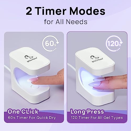 btartboxnails Nail Tips Builder Gel - Long Lasting 15ml Builder Gel with Portable Nail Lamp for French X-coat Tips, 30+Days Fench Protection Duo Nail Extension Tool for Nail Art