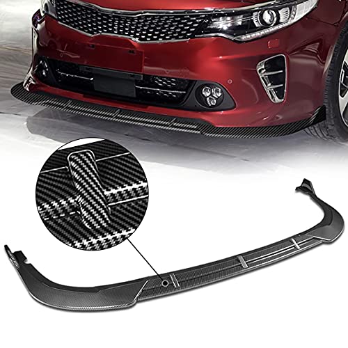 DNA MOTORING 2-PU-592-PCF STP-Style Front Bumper Lip Compatible With 2016-2018 Kia Optima SX/SXL/S,Carbon Fiber Look