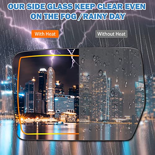 Driver Left Side Heated Mirror Glass Compatible with 2004-2014 Ford F150 - Exterior Side Rearview Convex Mirror w/backing Holder - Replace# 4L3Z-17K707-DB
