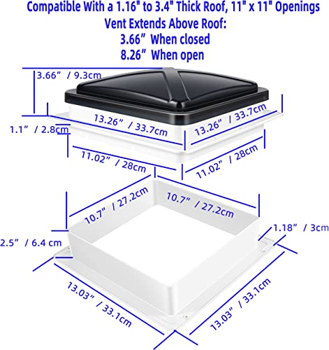 Starvent 11" RV Roof Vent Fan 6-Speed-Reversible (Smoked 11")