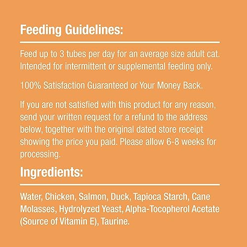 Good ‘n’ Tasty Savory Spoonables with Real Chicken, Salmon & Duck, 6 Count Tube, Triple Flavor Squeezable Lickable Wet Treats for Cats with Built-in Spoon for Less Mess