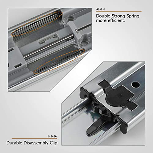 LONTAN 1 Pair 12 Inch Side/Rear Mount Soft Close Drawer Slides 9.76" Extension 3 FOLD Drawer Glides - 4502S3-12 Drawer Slides Bottom Mount Heavy Duty 100 LB Drawer Runners