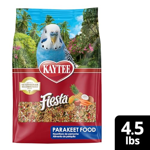 Kaytee Fiesta Parakeet Food, Nutritious and Fun Blend, Supports Skin, Feather, Digestion, Brain and Heart Health, 4.5 pounds
