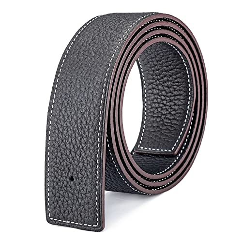 Vatee's Reversible Genuine Leather Belts For Men/Women Replacement Belt Strap Without Buckle 1.25"(32mm) Wide 41"(105cm) Long Blue & Black