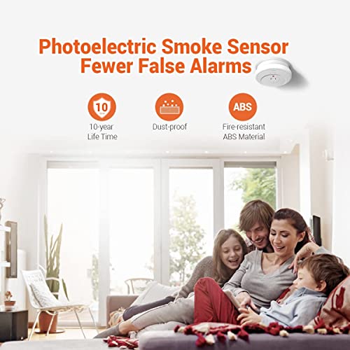 Jemay Smoke Detector, Smoke Alarm with Advanced Photoelectric Technology, Smoke Detector with Test Button and Low Battery Reminder, Fire Alarm with Battery Backup Used in Home, AW106, 1 Pack