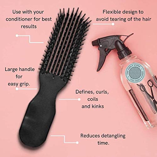 Black Detangler Brush by Felicia Leatherwood - For Kinky, Curly, Wavy 4c or Straight Hair - Tame Your Tangles Smooth Your Coils - Pain Free for All Ages