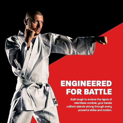 Hawk Sports Karate Uniform, Lightweight Karate Gi with Belt for Kids and Adults, Ideal for Martial Arts Training and Sparring, Durable Training Gear, Size 0 (4'3''/70lbs)