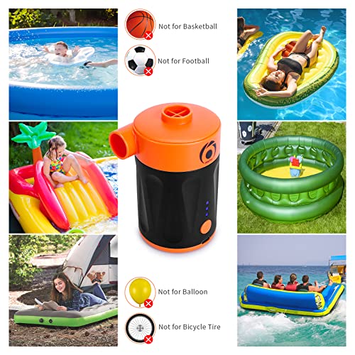 Air Pump for Inflatables, Portable Quick-Fill Electric Air Mattress Pump with 3 Nozzles, Inflator & Deflator Pumps for Outdoor Camping, Pool Floats, Inflatables Couch, Swimming Ring, 12V DC/110V AC