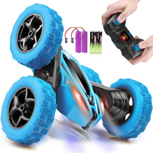 ORRENTE RC Cars, Remote Control Car 2.4Ghz Stunt Car with Double Sided 360 Flips, Rechargeable 4WD Off Road RC Car Toys for Kids 6-12 Year Old Boys Girls RC Vehicles Radio Transmitter & Receiver Sets