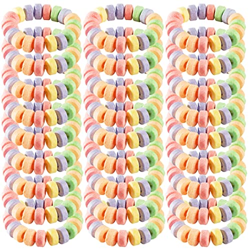 Candy Bracelets Individually Wrapped - 2.5 Inch Novelty Candy Jewelry For Kids Bracelets, Stretchable, Edible, Colorful Fruit Flavor Rainbow Candy Bulk Candy For Party Favors Supplies & Goodie Bags