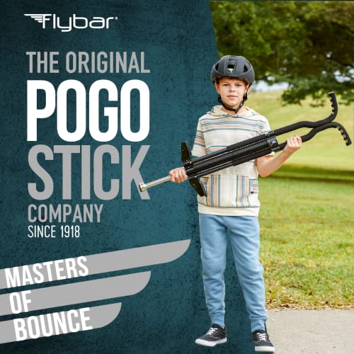 Flybar Master Pogo Stick for Kids, Ages 9+, 80 to 160 Pounds, Easy Grip Handles, Anti-Slip Pegs, Outdoor Toys for Boys, Jumper Toys for Girls, Outside Toys for Kids, Tweens and Teens (Black/Silver)