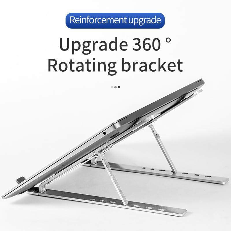 Laptop Stand, 7 Angles Adjustable Aluminum Ergonomic Foldable Portable Desktop Holder, Laptop Holder Riser Computer Tablet Stand, Compatible with MacBook,iPad, HP, Dell, Lenovo 10-15.6”,Easy to Store