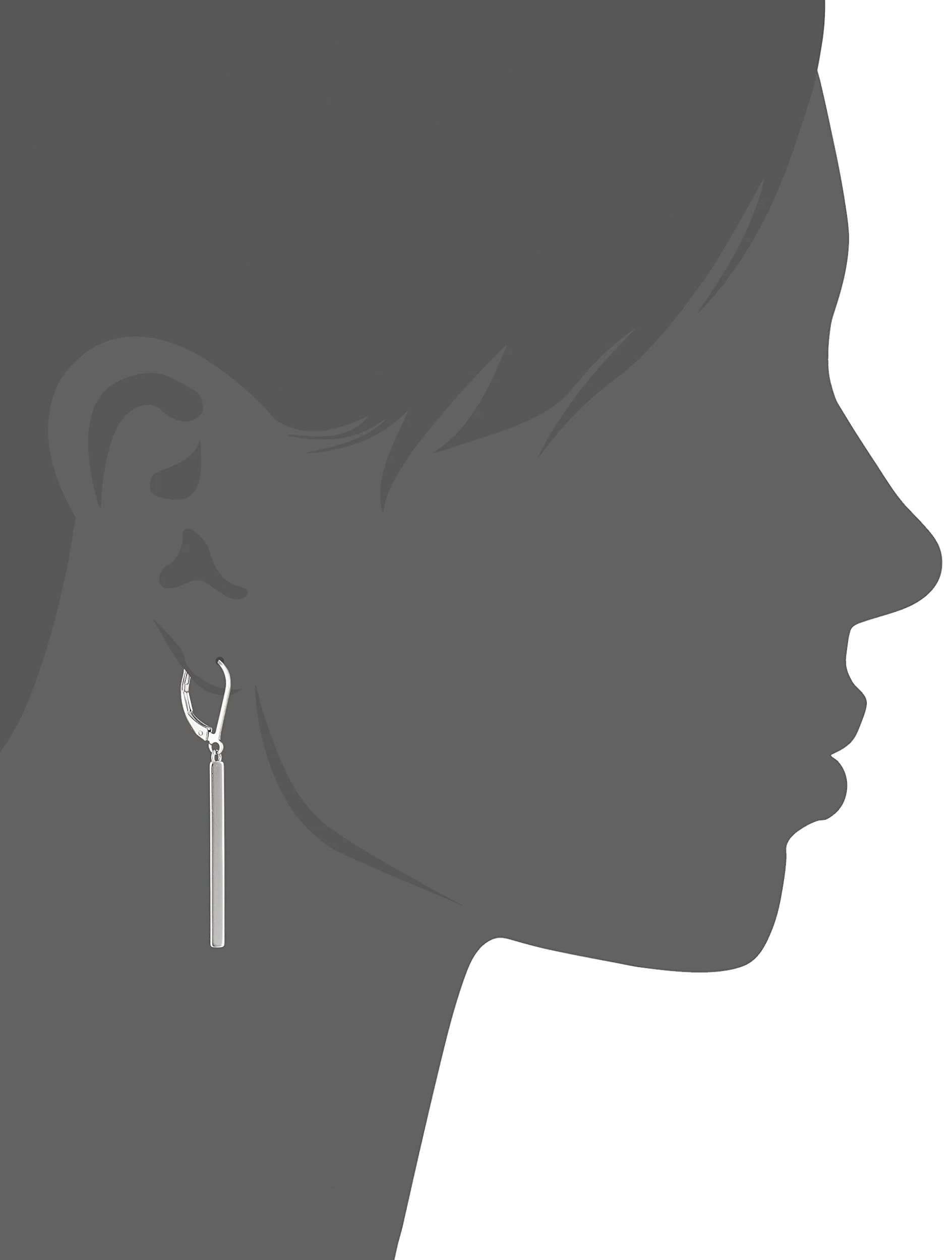 Amazon Essentials Sterling Silver Vertical Bar Dangle Earrings (previously Amazon Collection)