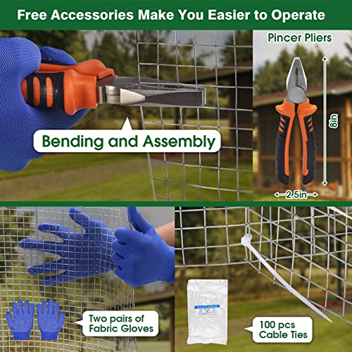 HOPERAN Hardware Cloth 1/2 inch 36 x 50 Ft Mesh 19 Gauge Chicken Wire Mesh- Hot Dip Galvanized Chicken Wire Fencing - Wire Fence Mesh Roll for Garden Fencing Chicken Coop & Pet Enclosures