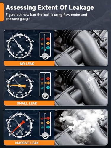 FOXWELL ST203 Smoke Machine Automotive EVAP Vacuum Exhaust Fuel Leak Tester with Built-in Air Pump, Pressure Gauge, Flow Meter, Auto Smoke Machine Leakage Diagnostic Detector Tools Kit for 12V Cars