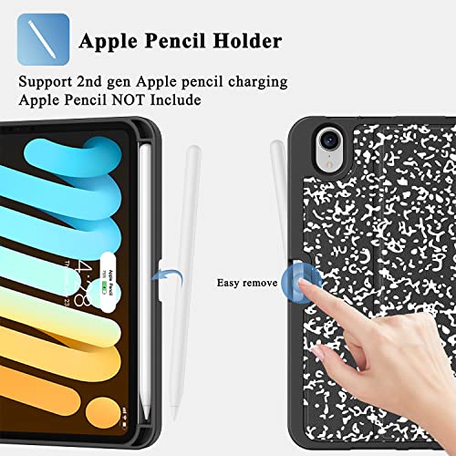 Supveco iPad Mini Case for ipad Mini 6 8.3" 2021 Case with Pencil Holder-[Apple Pencil Charging+Auto Wake/Sleep],Slim Protective Case with Soft TPU Back Cover for iPad Mini 6th Generation 2021-Yellow