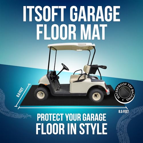 ITSOFT Garage Floor Mat for Under Car 3x2.5 Feet, Oil Spill Mat & Mechanic Pad, Oil Drip Pan, Absorbent, Washable, Non Slip & Waterproof Garage Mats