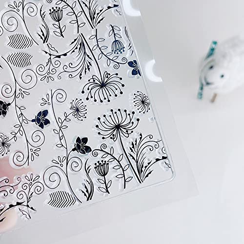 Chrysanthemum Background Flowers Bloom Dandelion Backdrop Clear Stamps Transparent Silicone Stamp Album Cards Rubber Stamp for Card Making Decoration and DIY Scrapbooking