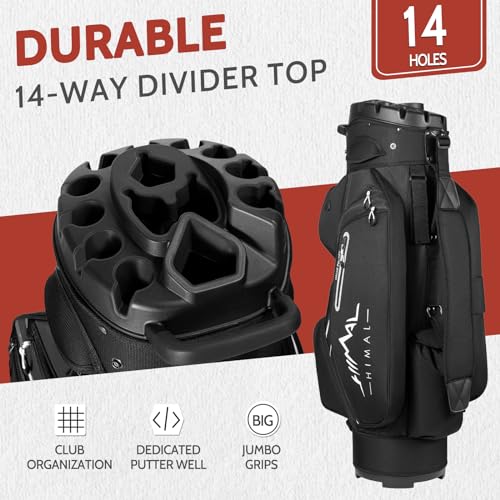 UNIHIMAL 14-Way Golf Cart Bag Pro with Full Length Divider Top, Golf Bag for Men with Handles and Rain Cover