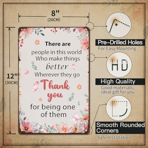 Inspirational Gifts for Women Coworker Boss Appreciation Gifts for Women, Going Away Farewell Gifts,Thank You Gifts 8x12 Inches Metal Tin Signs