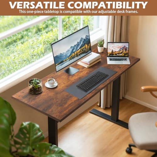 TOPSKY One-Piece Table Top for Electric Standing Desk Adjustable Desk (Espresso Gray, 54"x23.4"x1.2")