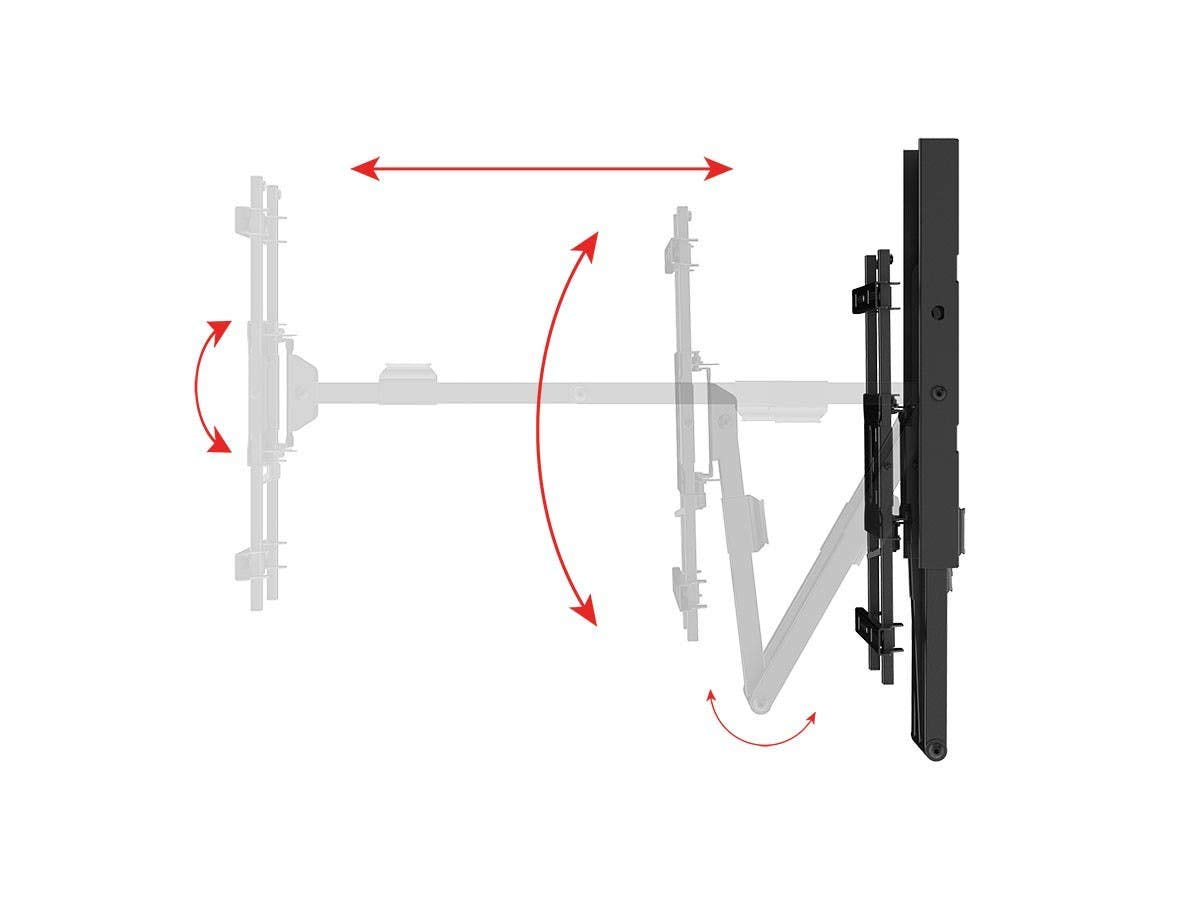 Monoprice 360 Full-Motion Articulating TV Wall Mount - Portrait and Landscape, for TVs 40in to 75in, Weight Capacity 110 Lbs, Extension 3.3in to 31.5in, VESA Patterns Up to 400x400 - EZ Series