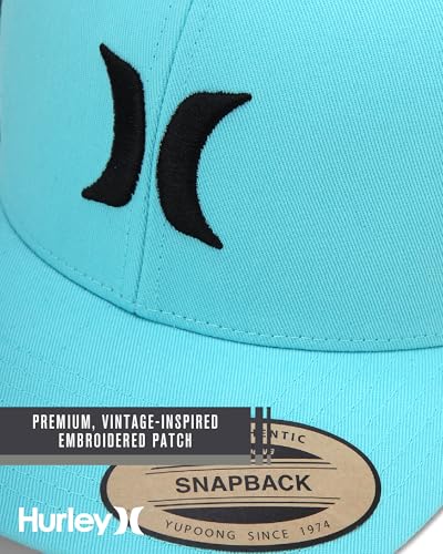 Hurley Men's Caps - Del Mar Mesh Panel Baseball Cap Trucker Hat - Snap Back Hats for Men, Aqua