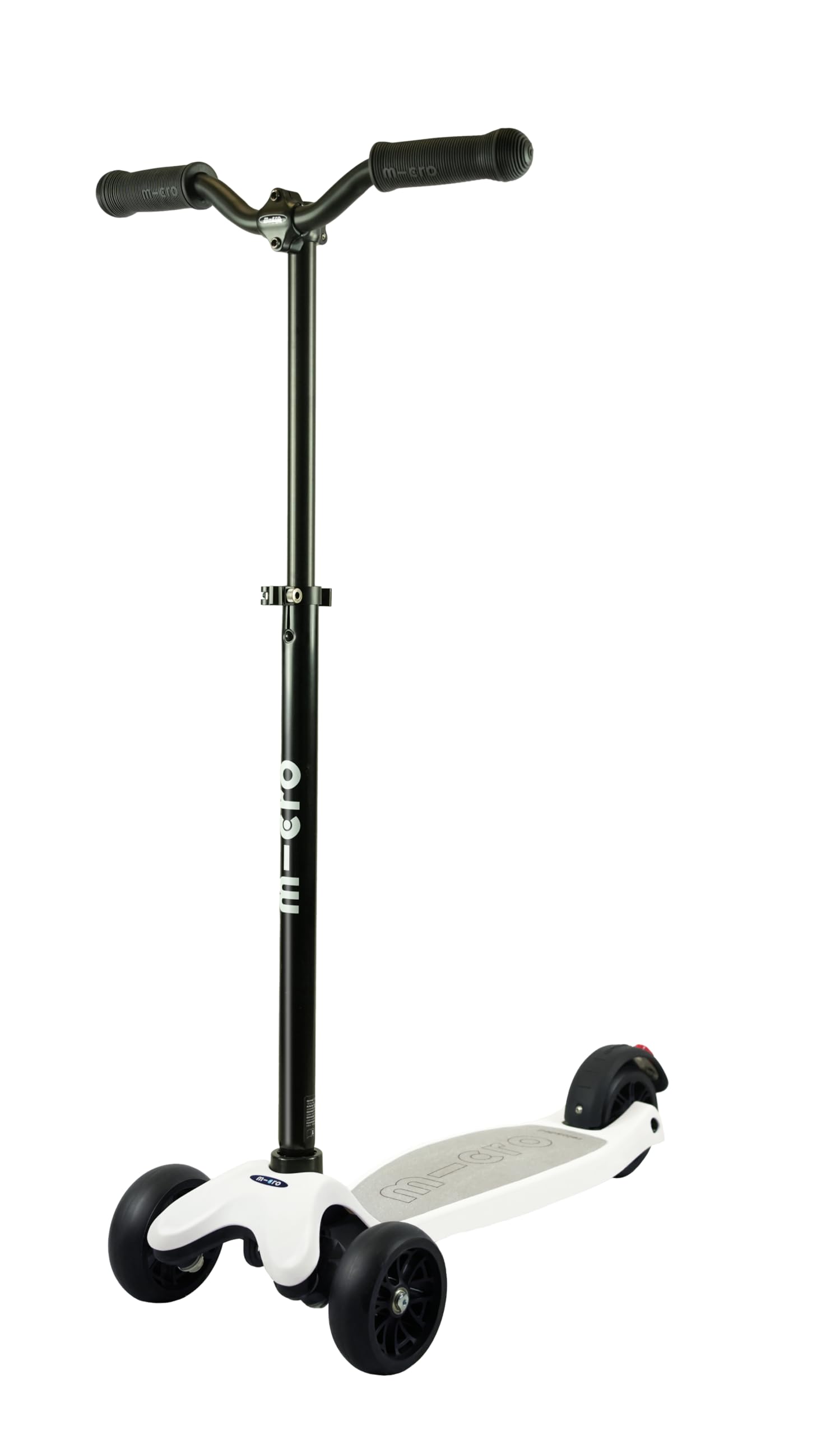 Micro Kickboard Reloaded Three-Wheel Scooter for Big Kids, Teens, & Adults – Lean-to-Steer Carving Ride, Adjustable T-Bar, Wide Wheels, Up to 220 lb, Ages 13+ (White)