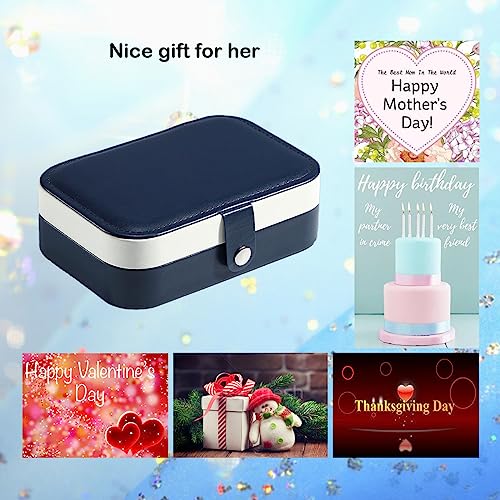 RT&BS Small Travel Jewelry Case, Round Mini Travel Jewelry Box for Women Girls, Gifts for Men Women Girls, Easter Gifts (Black)