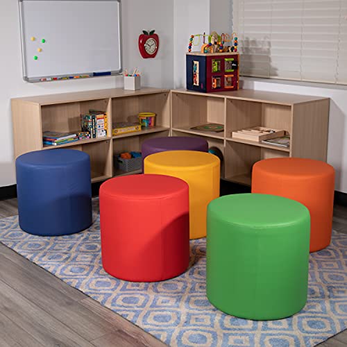 EMMA + OLIVER 18" H Soft Seating Flexible Circle for Classrooms and Common Spaces - Blue