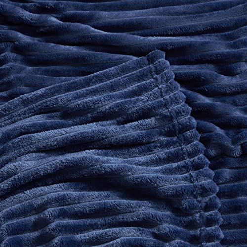 Nestl Navy Throw Blanket for Couch - Fuzzy Blankets and Throws for Sofa, Warm Bed Fleece Throw Blankets, Soft Throw Blanket, Lightweight Cut Plush Cozy Blanket, 50x60 inches Fleece Blanket Throw
