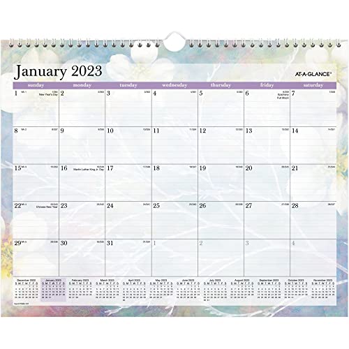 AT-A-GLANCE 2023 Wall Calendar, 15" x 12", Medium, Monthly, Dreams (PM83-707)