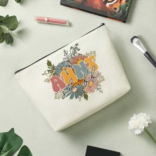 Decohim Vintage Aunt Makeup Bag Aunt Gifts Auntie Gifts Best Aunt Ever Appreciation Gifts from Niece Western Cowgirl Funny Cosmetic Bag for Women Her Aunt Mothers Day Chirstmas Birthday Gifts