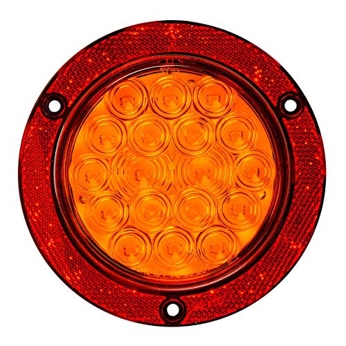 GG Grand General 75915 4 Inches Fleet Amber/Amber 18 LED w/Reflector Flange Mount Light