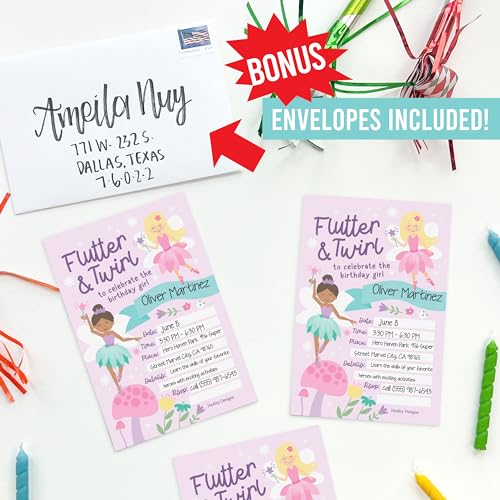 15 Fairy Garden Birthday Invitations Girl - Fairy Birthday Party Invitations For Girl, Enchanted Forest Invitations For Birthday Party Invitation Girl, Invitation Cards, Kids Birthday Invitations Girl