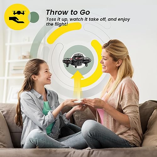 Holy Stone HS420 Mini Drone with HD FPV Camera for Kids Adults Beginners, Pocket RC Quadcopter with 2 Batteries, Toss to Launch, Gesture Selfie, Altitude Hold, Circle Fly, High Speed Rotation