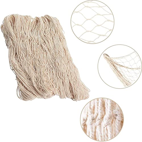 Rosoz Nature Fish Net Wall Decoration with Shells, Ocean Themed Wall Hangings Fishing Net Party Decor for Pirate Party,Wedding,Photographing Decoration