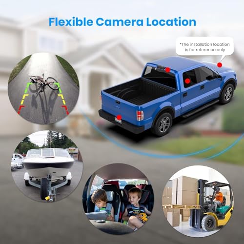 AUTO-VOX Wireless Backup Camera for Car with 5'' Monitor, 3Mins DIY Installation, Rechargeable Battery Powered Back Up Camera Systems for Truck & Super Night Vision for SUV/Van/Trailer