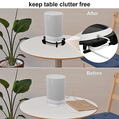 TXEsign Desktop Stand for Sonos Move - Battery-Powered Smart Speaker, Acrylic Speaker Stand Holder Base Mount Display Stand Table Stand Holder (Black)