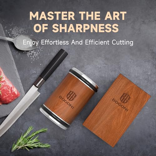 Knife Sharpener, Rolling Knife Sharpener with Diamond and Ceramic Discs, 15° and 20° Magnetic Angle, Roller Knife Sharpening for Kitchen and Pocket Knives, Razor-Sharp Knife Sharpening Kit, Ideal Gift