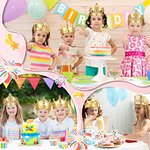 Yaomiao 66 Pieces Foam Princess Tiaras DIY Crowns Kids Party Favors Craft Crystal Diamond Sticker Girls Making Your Own Tiara (Gold)