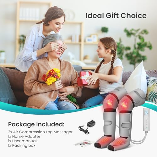 Snailax Leg Massager for Circulation and Pain, FSA or HSA Eligible, Leg Massager Machine with Heat and Air Compression, 3 Modes & 3 Intensity, Leg Calf Foot Wraps Massage Boots,Gifts