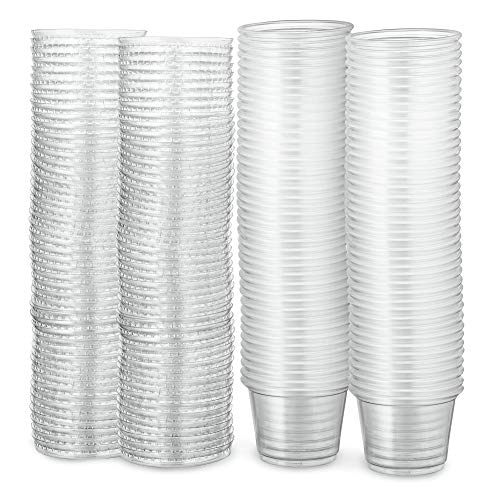 Plastimade Clear Disposable Plastic Portion Cups With Lids (200 Sets - 1 Oz) - Disposable Condiment Cups, Sauce/Dip/Dressing Cups, Souffle Cups & Jello Shot Cups With Lids | Great Sampling Container
