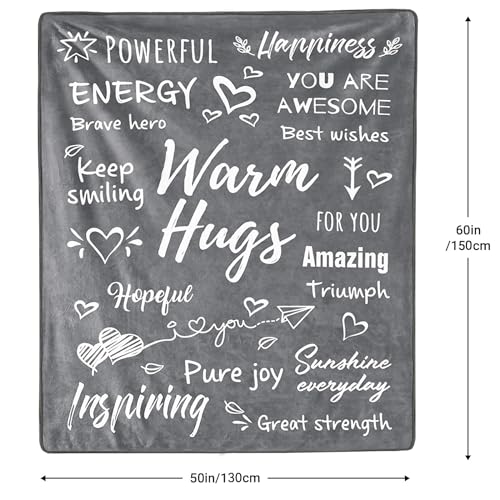 Blue Blanket Fleece Throw Blanket，Soft Fuzzy Flannel Throw Blanket for Couch Sofa Bed and Office Napping,Inspirational Cozy Warm Blanket，Throw Blankets Gifts for Adults，All Season 50" x 60"