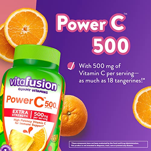 Vitafusion Extra Strength Power C Gummy Vitamins, Tropical Citrus Flavored Immune Support (1) Vitamins, 92 Count