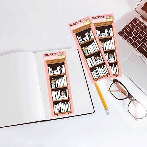 Book Tracker Bookmark Bookshelf 50 Pcs Double-Sided Reading Page Markers Book Marker libraries Cards Book Tracker Notecards for Party Reader Writer Kids Student Book Lover Supplies 2.5 x 7 inch