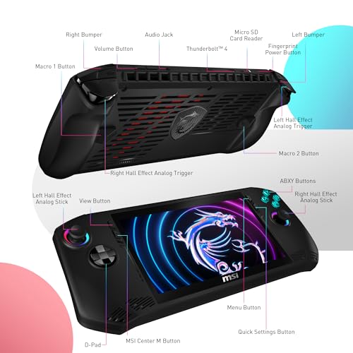 MSI Claw PC Gaming Handheld: Intel Ultra 7-155H, 7" FHD 120Hz Display, 16GB LPDDR5, 512TB NVMe SSD, MicroSD Card Reader, Thunderbolt 4, Win 11 Home: Black A1M-051US